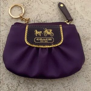 Coach purple silk-like wristlet